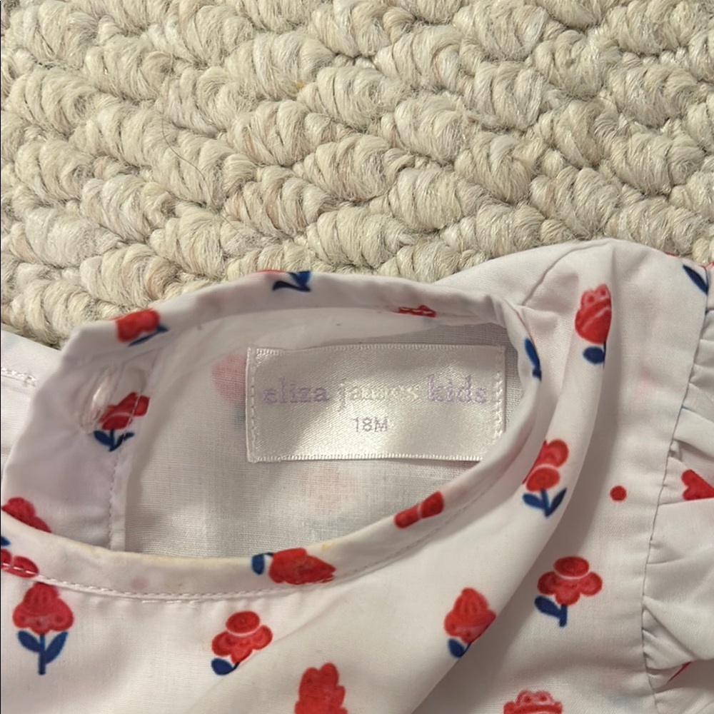 Adorable Baby Romper with Red and Blue Pattern - Picture 2 of 2